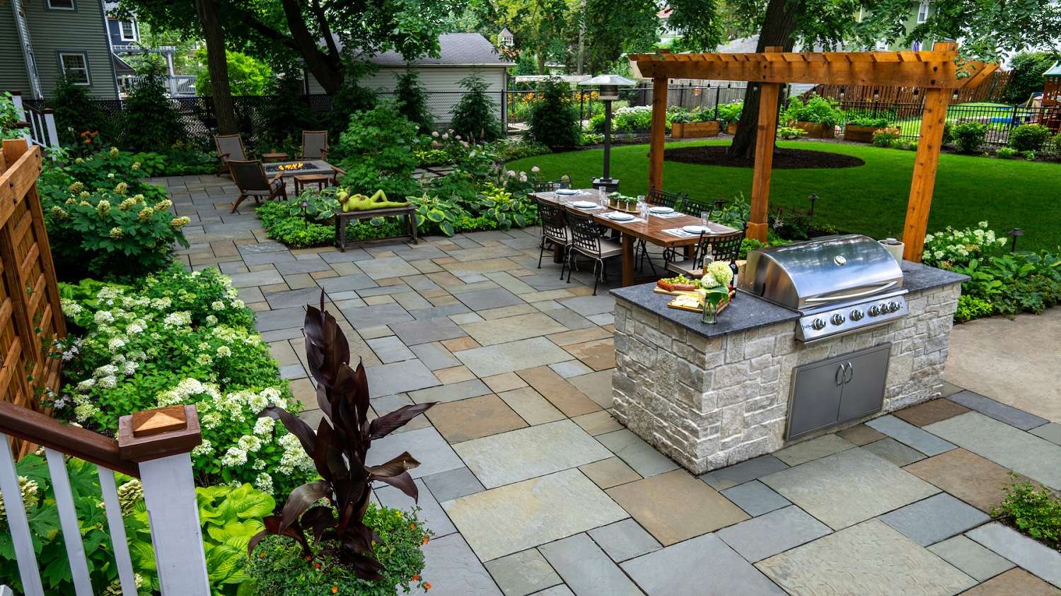Natural stone patio