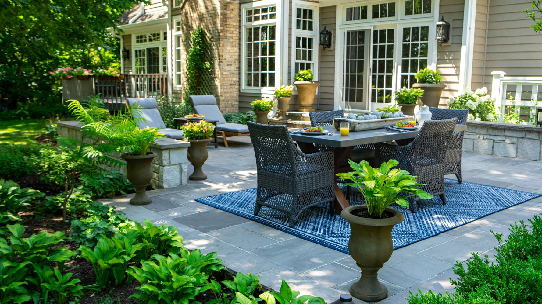 patio with container plantings